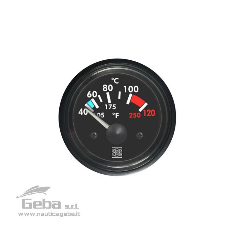 Termometro 40-120°C taratura VDO 12V illuminazione rossa Termometro 40-120°C taratura VDO 12V illuminazione rossa