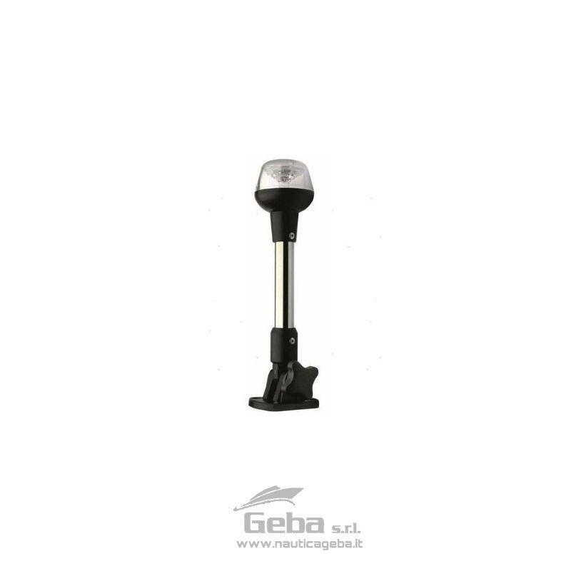 Fanale 360° LED su asta pieghevole con base piana.
Per imbarcazioni fino a 12 metri. FANALE SU ASTA 360° (CE) LED 12M