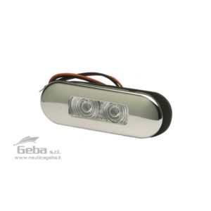 Luce di cortesia LED 12V impermeabile IP67 in Acciaio Inox con montaggio a incasso. Consumo ridotto 0,2W. Luce bianca naturale 4500 K°.