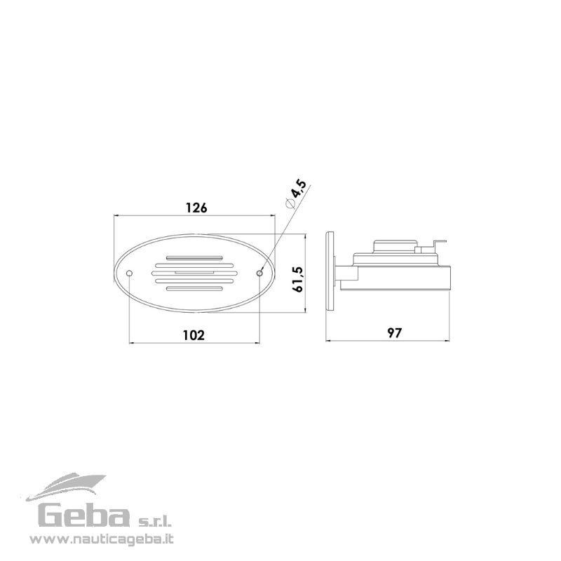 Tromba elettrica da incasso a scomparsa 12V inox Tromba elettrica da incasso a scomparsa 12V inox