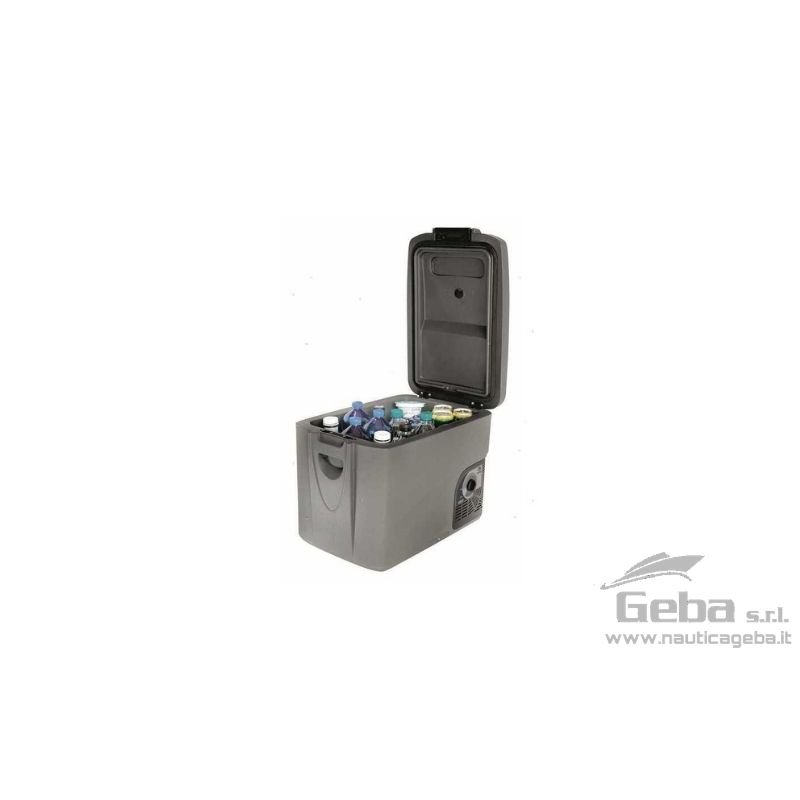 Mini-Frigo portatile con compressore Danfoss bitensione 12/24V.
Temperatura interna regolabile tra +10° e -15°C. Consumo 48W. Mini-Frigo portatile con compressore Danfoss