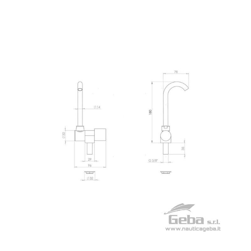 Rubinetto con canna orientabile e abbattibile Rubinetto con canna orientabile e abbattibile