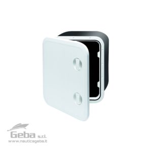 Sportelli 459 x 514 mm con contenitore per barca apribile a 180° bianco ASA.