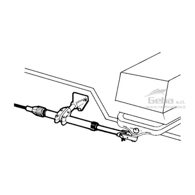 schema scheda tecnica staffa S39 Ultraflex di poppa snodata in alluminio inox per cavo timoneria barca nautica