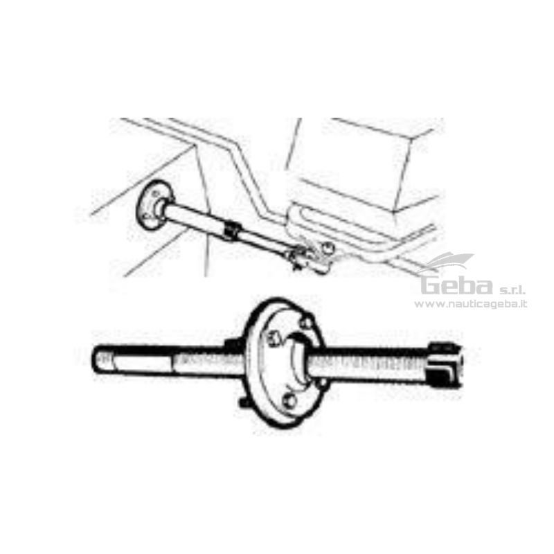 schema tecnico layout flangia snodata S40 per timoneria meccanica Ultraflex in acciaio per barca nautica guida