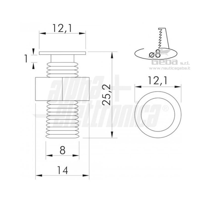 Faretto Led da incasso - 0,2W - 12V - Bianco caldo Faretto Led da incasso - 0,2W - 12V - Bianco caldo dimensioni
