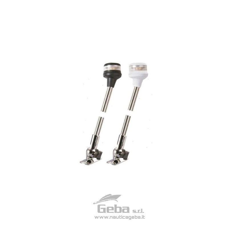 Fanali 360° LED 12/24V su asta pieghevole in Acciaio Inox con base piana. Protezione IP56.
Per imbarcazioni fino a 20 metri. FANALE LED (R.I.NA.) SU ASTA PIEGHE