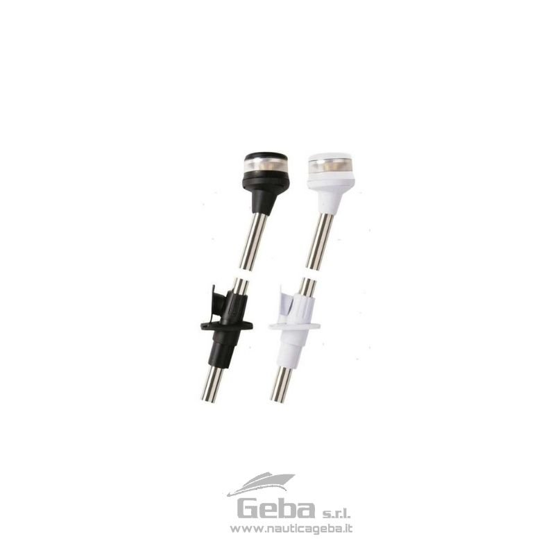 Fanali 360° LED 12/24V su asta retrattile in Acciaio Inox con base passante.
Protezione IP56.
Per imbarcazioni fino a 20 metri. FANALE LED (R.I.NA.) SU ASTA TELESCOPICA 20M