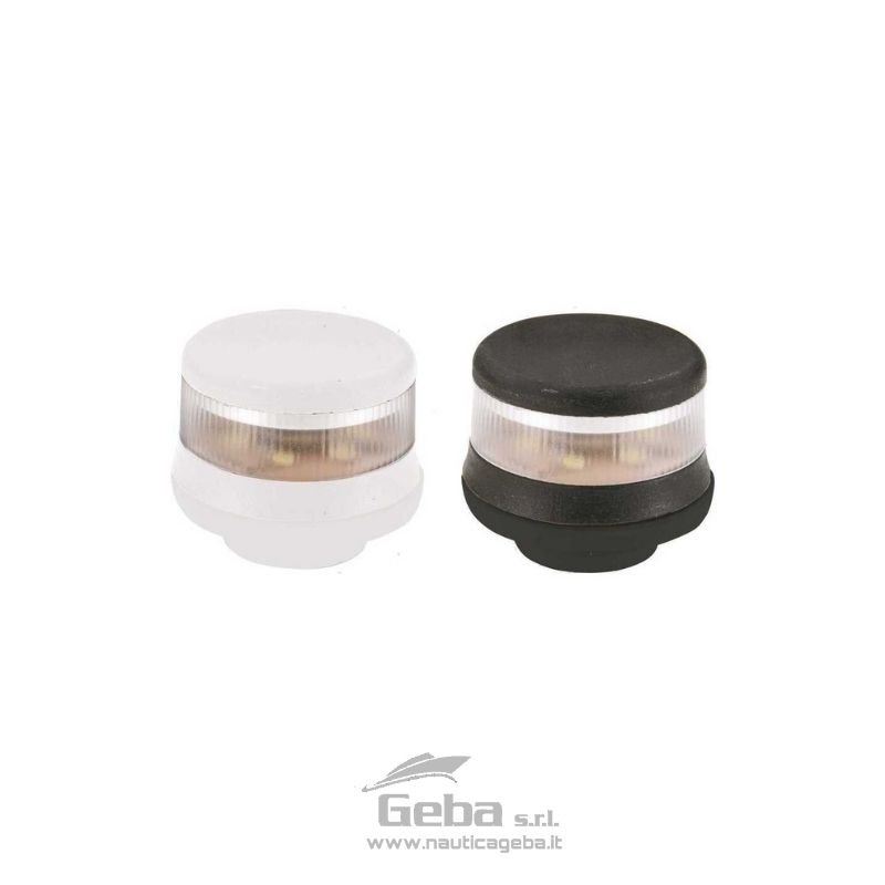 Fanali di testa albero 360° LED 12/24V a base tonda per montaggio su piano.
Protezione IP56. H100mm. FANALI TESTA ALBERO LED (R.I.NA.) 20M