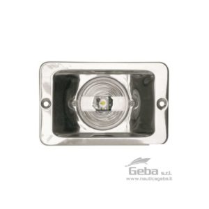 Fanale di poppa in Acciaio Inox LED 12V a norma CE. Dimensioni: 130 x 85 mm.