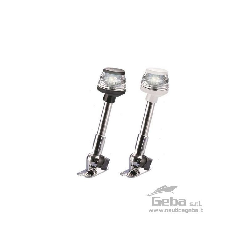 Fanali 360° su asta pieghevole in Acciaio Inox con base piana.
Per imbarcazioni fino a 12 metri. Fanali 360° su asta pieghevole in Acciaio Inox con base piana. Per imbarcazioni fino a 12 metri.
