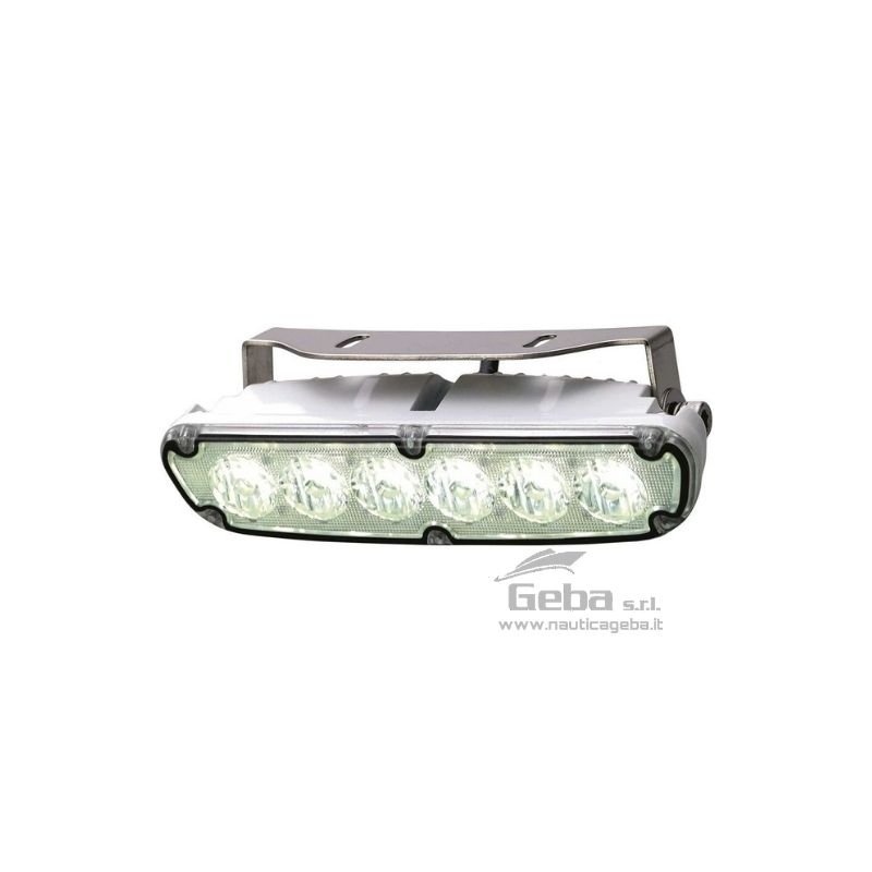 Faro da coperta impermeabile orientabile LED in lega di Alluminio laccato resistente alla corrosione.
Staffa orientabile in Acciaio Inox.
Voltaggio universale 12/24V.
Faro da coperta Led: specifiche
Cod. Dim mm LED Lumen
GE 2121224 153 x 37 6 x 1W 680
Tutti i fari di profondità per la tua barca e le luci subacque per rendere piacevole la vita a bordo. Faro da coperta Led 1224V 6X1W per barca