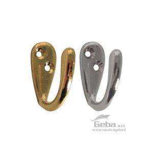 Gancio appendiabiti singolo in Ottone.