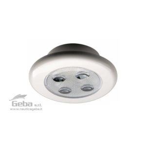 Plafoniera a incasso LED 1224V con corpo in Plastica Bianca. Consumo ridotto e massima durata. Luce bianca calda 3000 K°.