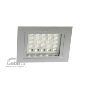 Plafoniere LED 12V a incasso in Tecnopolimero Cromato. Profondità incasso solo 9,5 mm. Facile installazione con clips. Consumo ridotto 1,7W e massima durata. Luce bianca calda 3000 K°.