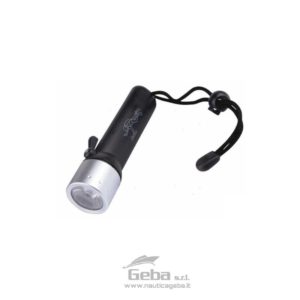 Torcia LED impermeabile fino a 20 metri di profondità per uso subacqueo e multiuso. Luminosità 180 Lumen per 12 ore di autonomia