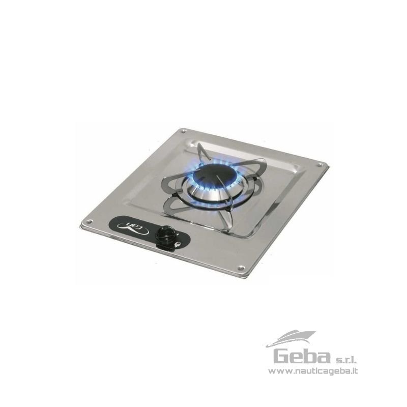 Fornello a incasso a 1 fuoco con piano in Acciaio Inox lucido e termosicurezze.
Altezza incasso 80 mm. FORNELLO 1 FUOCO BURNY1