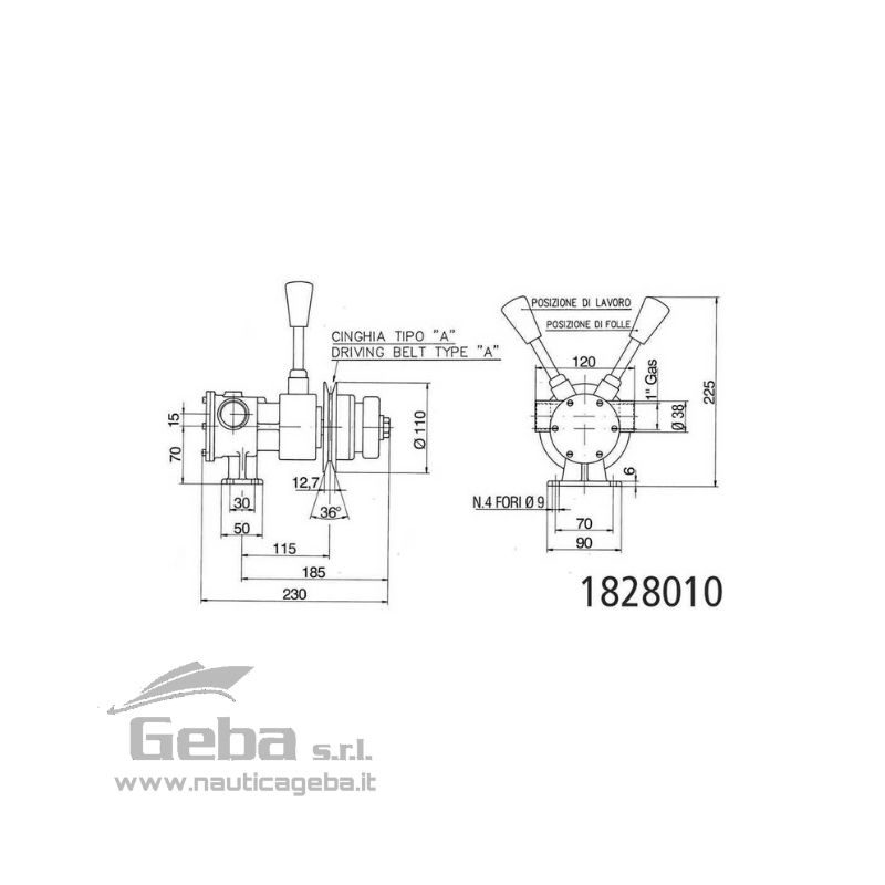 Ancor pompe con frizione manuale per acqua dolce e salata con portata di 100 e 250 Ltmin