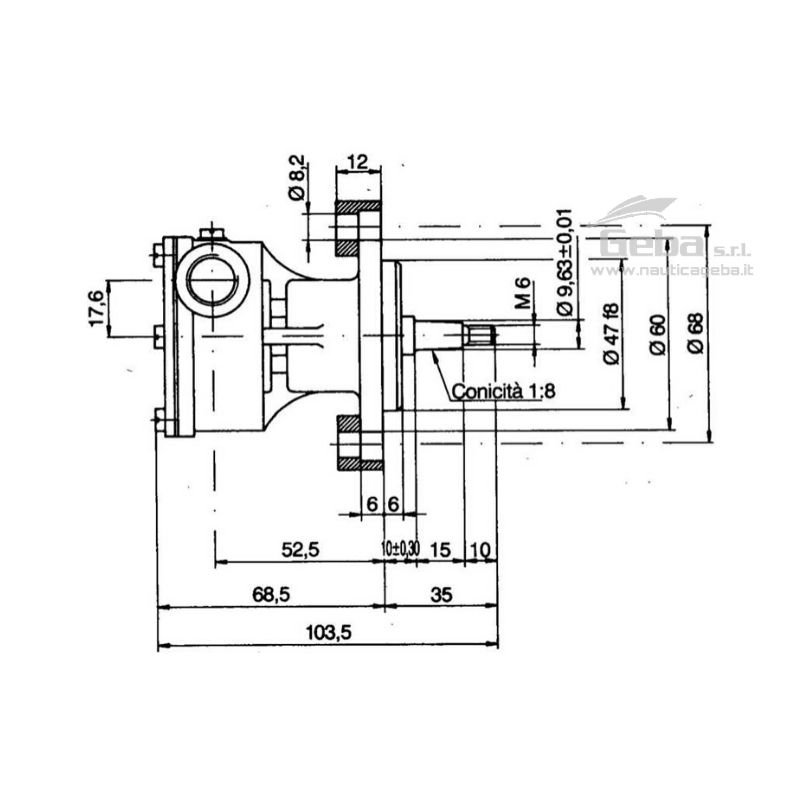 scheda tecnica montaggio pompa flangiata ancor st 139 raffreddamento motori marini Lombardini Aifo Vte Paguro 6000-8000