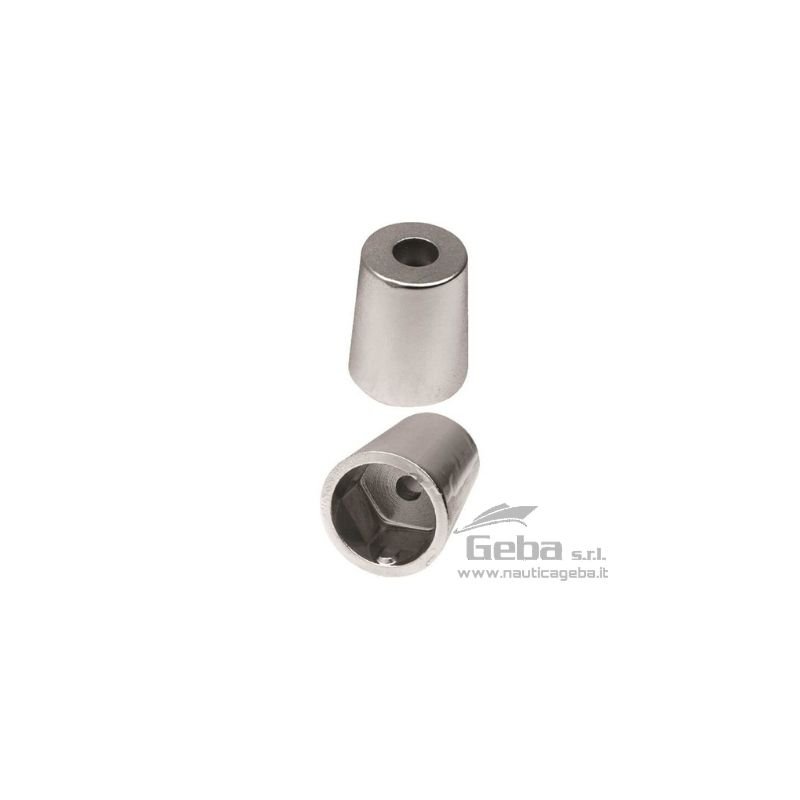 Anodo a ogiva con innesto conico esagonale per assi portaelica Anodo a ogiva con innesto conico esagonale per assi portaelica