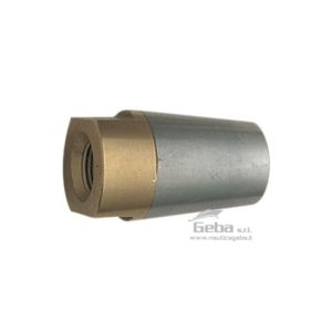 Ogive a cono mozzo in Ottone con anodo di Zinco sostituibile. Con filettatura per asse portaelica.