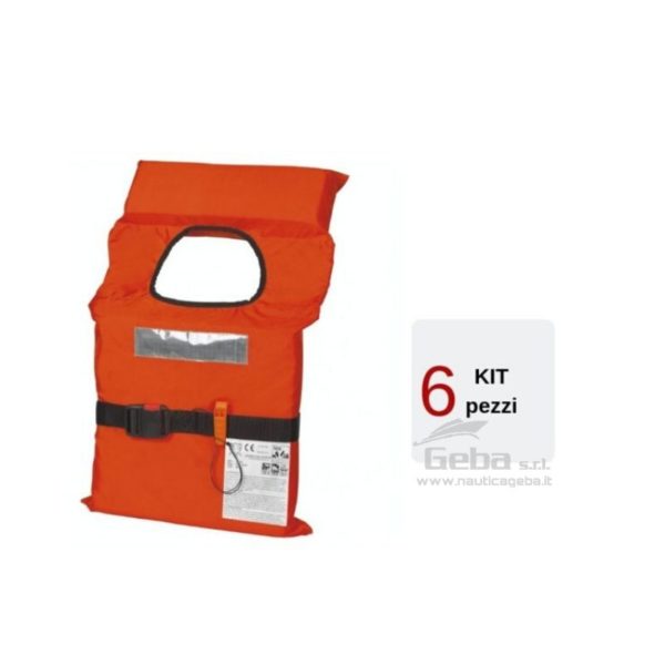 Kit giubbotti salvataggio 100N, cinture salvataggio per barca 6 pezzi