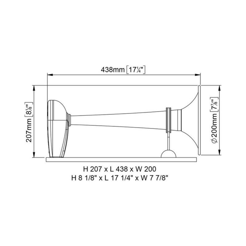 Avvisatore-sonoro-omologato-PW2-BC-fischio-cromato-12-20-m-ø-200-mm-con-compressore