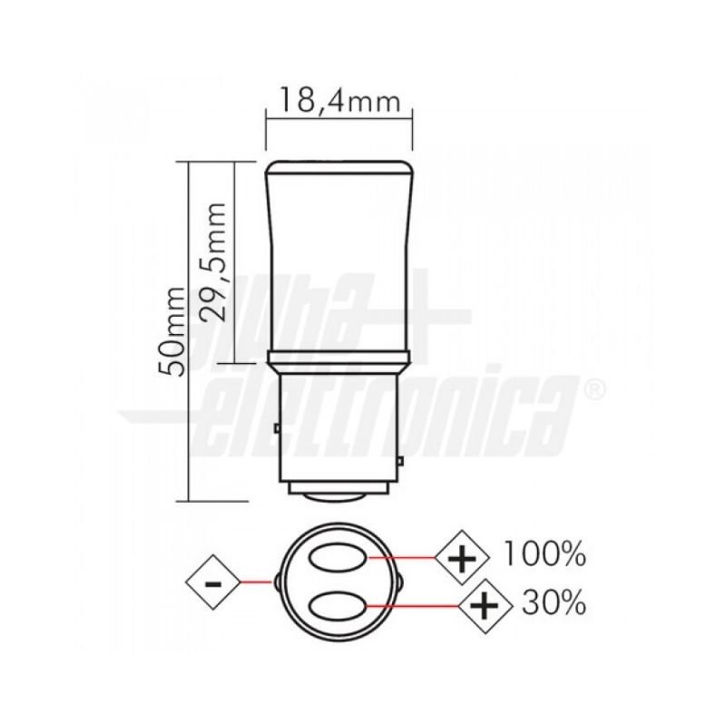 Lampadina-a-Led-BAY15d-3W-12Vac-dc-Bianco-freddo