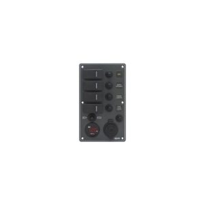 Pannelli elettrici per barca 12v e 24v in Alluminio compatti e impermeabili IP66 nella sezione dedicata ai pannelli elettrici-per-barca-c7-ip66-socket-black