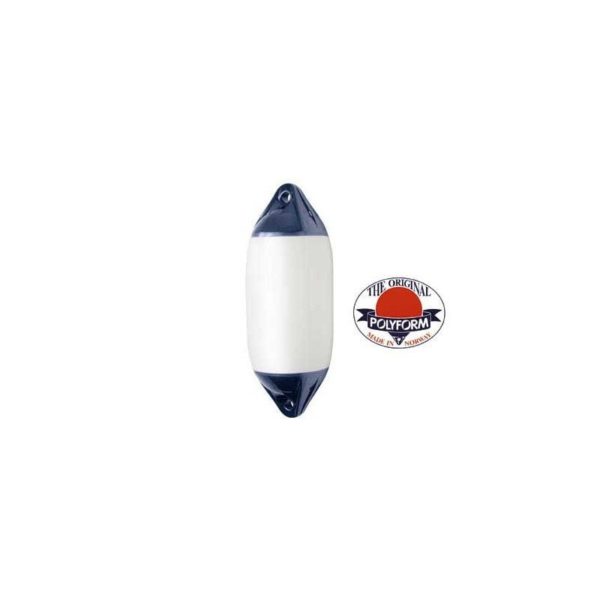 Pare-bord Polyform Modèle F3 – Diamètre 220 Mm × Longueur 760 Mm – Blanc Avec Têtes Bleues – Équipement Nautique Robuste Pour Bateaux