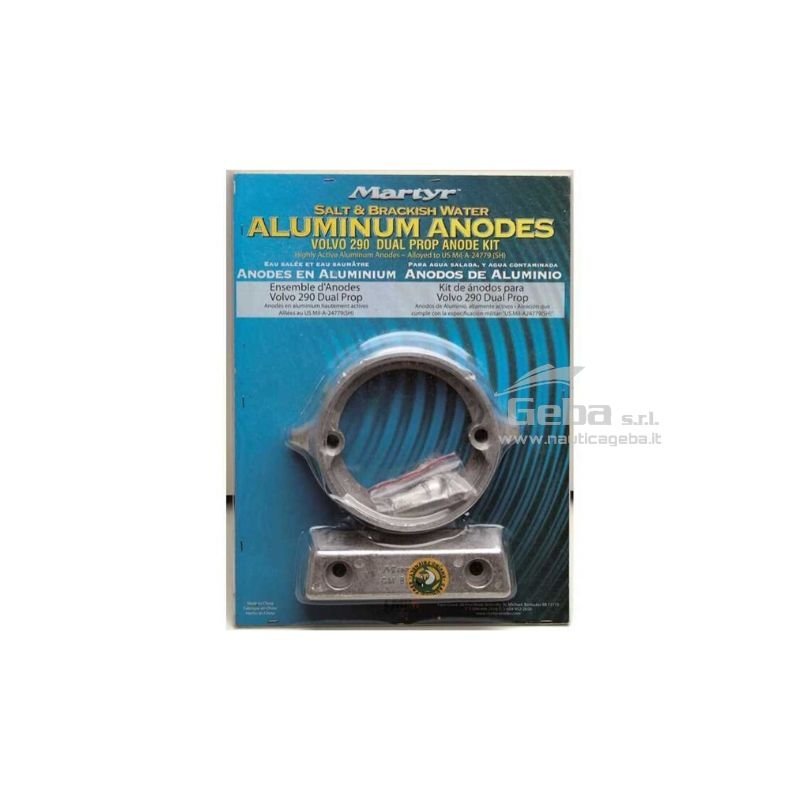 Kit anodi Volvo 290 Dual Prop per motori marini alluminio