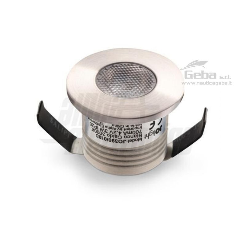 Faretto Led da incasso rotondo - 2,5W - 500mA - Acciaio satinato - Bianco naturale 4000K, Bianco caldo 3000K Faretto Led da incasso rotondo - 2,5W - 500mA - Acciaio satinato - bianco caldo
