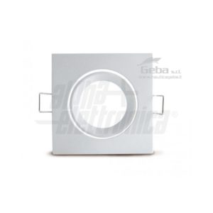 Supporto bianco per lampada led - ghiera orientabile - 83x83mm - Attacco NON incluso