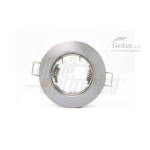 Supporto rotondo lucido per lampada led - Con graffetta - Ø81mm - Attacco NON incluso