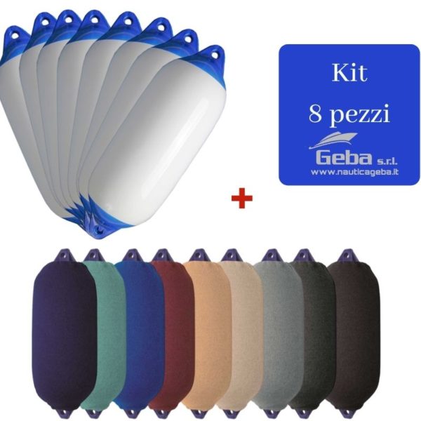 Kit Parabordi Majoni F3 più calze copri parabordi per barca in offerta 8 pezzi