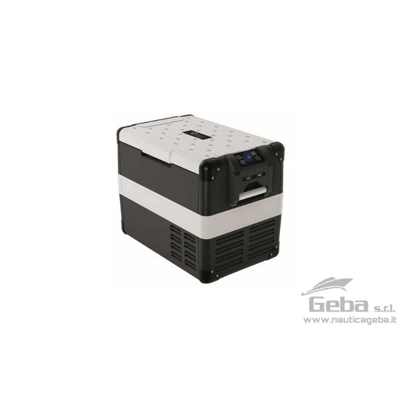 Frigo/Freezer portatile con compressore Danfoss multitensione 12/24/230V. Con pannello digitale, display LED, presa caricabatterie USB, coperchio amovibile, cestello estraibile e luce interna a LED. Temperatura interna regolabile tra +10° e -20°C. FrigoFreezer portatile BARCA