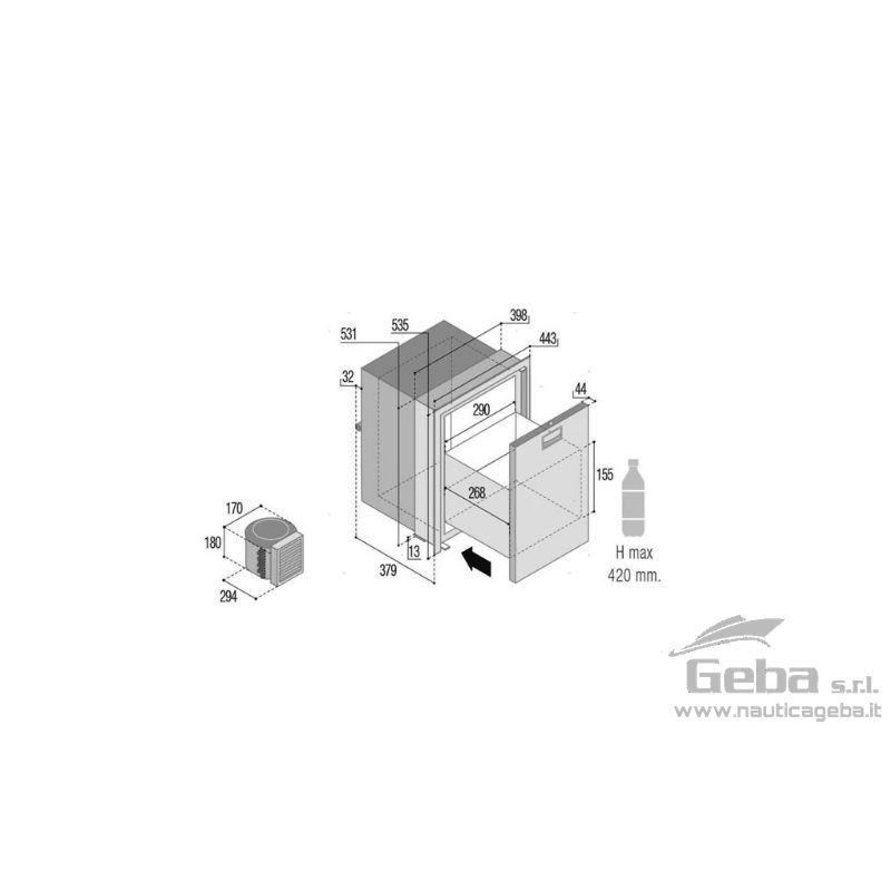 Frigoriferi a cassetto con struttura esterna in Acciaio Inox e compressore Danfoss esterno 12/24V.
OCX2 = con profilo a scorrimento per installazione porta standard oppure a fil Frigoriferi a cassetto con struttura esterna in Acciaio Inox nautics