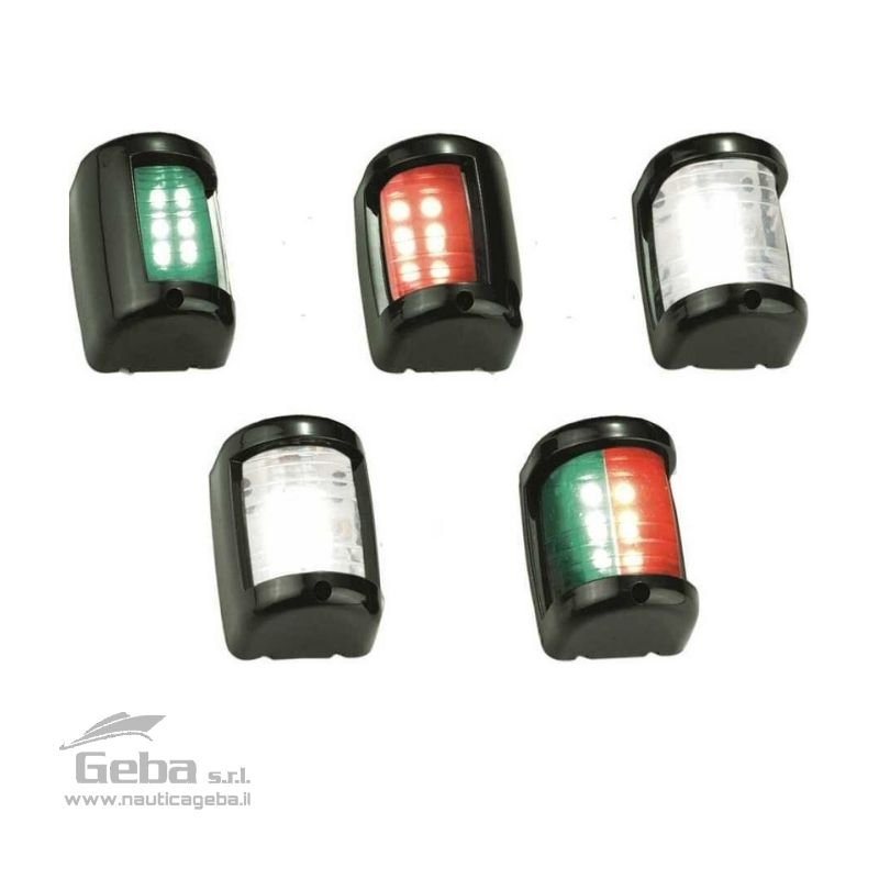 Fanali di navigazione LED 12V compatti in Plastica. Consumo ridotto 1W. Dimensioni 43 x H59 mm.