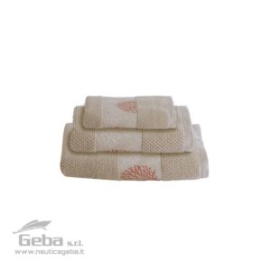 Set asciugamani barca bagno in spugna 3 pezzi IBIZA – BEIGE