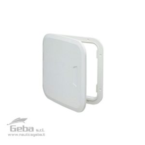 Sportelli 375 x 375 mm apribili a 180° per gavoni nautici calpestabile barca disponibili nel nostro negozio online di accessori nautici in due versioni.