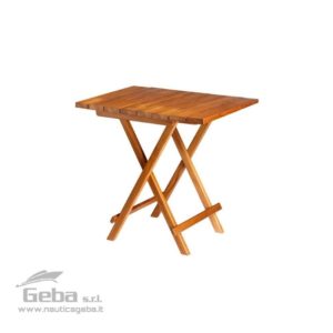 Tavolo rettangolare 80x60 cm per esterno pieghevole tavolino barca da giardino in legno teak