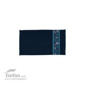 Telo da mare 180 x 100 cm teli da spiaggia asciugamani spugna con frange IBIZA – BLU