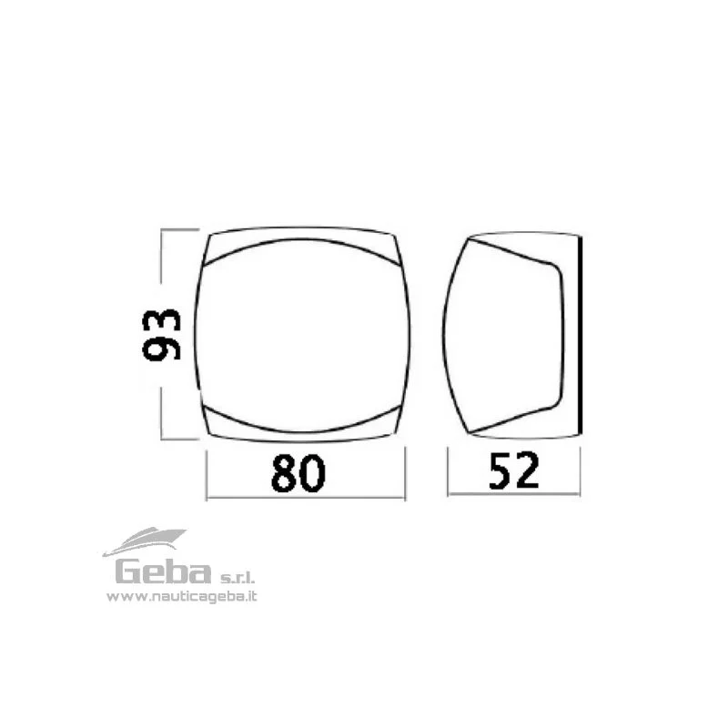 Fanali luci di via per barca navigazione Led 1224 V fino a 20 metri 93 x 80 mm Fanali luci di via per barca navigazione Led 1224 V fino a 20 metri 93 x 80 mm