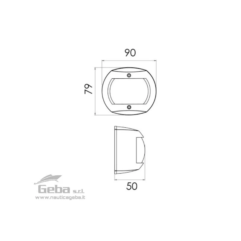 Fanali luci di via per barca navigazione Led 12V fino a 20 metri 70 x 90 mm inox Fanali luci di via per barca navigazione Led 12V fino a 20 metri 70 x 90 mm inox