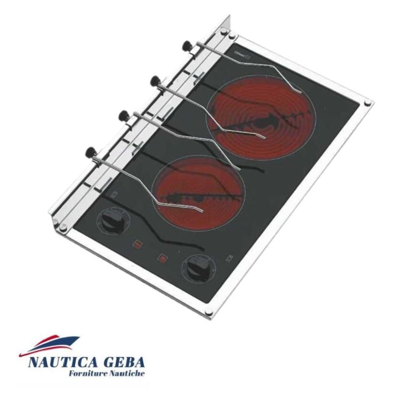Piano cottura induzione per barca con piastre radianti Techimpex 220V 2 fuochi Piano cottura induzione per barca con piastre radianti Techimpex 220V 2 fuochi