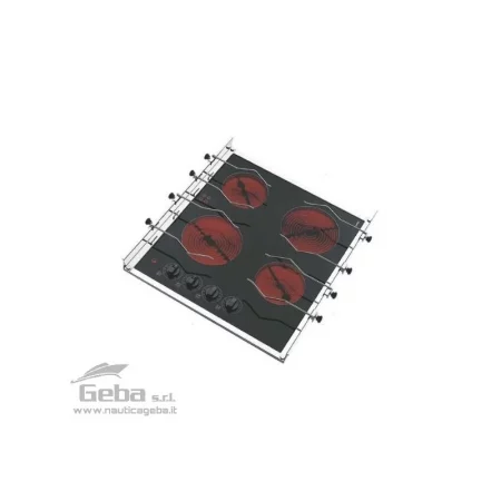 Piano cottura induzione per barca con piastre radianti Techimpex 220V 4 fuochi Piano cottura induzione per barca con piastre radianti Techimpex 220V 4 fuochi
