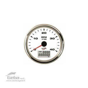 Conta giri per barca con contaore Ecms White Chrome 1224V