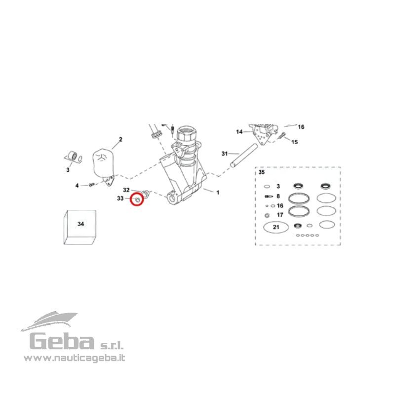 Guarnizione per trim Evinrude Guarnizione per trim Evinrude