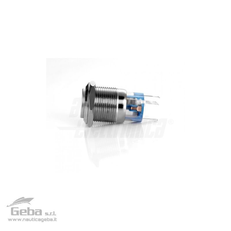 Interruttore a pulsante per barca antivandalo ø19mm bistabile luminoso Bianco 5 terminali Interruttore a pulsante per barca antivandalo ø19mm bistabile luminoso Bianco 5 terminali
