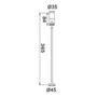 Faretto orientabile LED snodato misure con interruttore alimentazione 12 e 24 V Faretto orientabile LED snodato misure